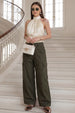 Olive Structured 5 Pocket Straight Fit Woven Cargo