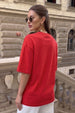 Red Plain Oversized T-Shirt