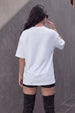 Nope White Oversized Graphic Printed T-Shirt