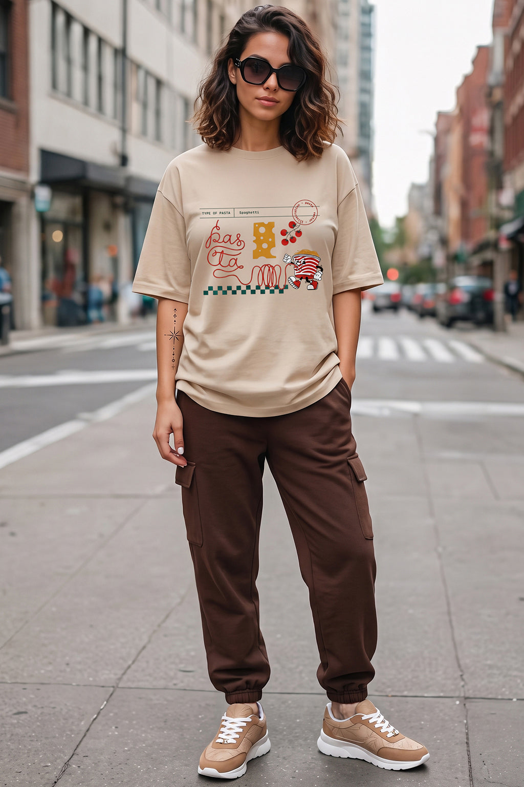 Pasta Swanwhite Oversized Graphic T-Shirt