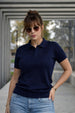 Elite Diamond Navy Regular Fit Flatknit Premium Polo T-Shirt