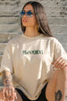 Blooming Swanwhite Oversized Graphic Printed T-Shirt