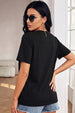 Rose Garden Black Printed Regular Fit T-Shirt