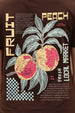 Peach Fresh Brown Printed Regular Fit T-Shirt