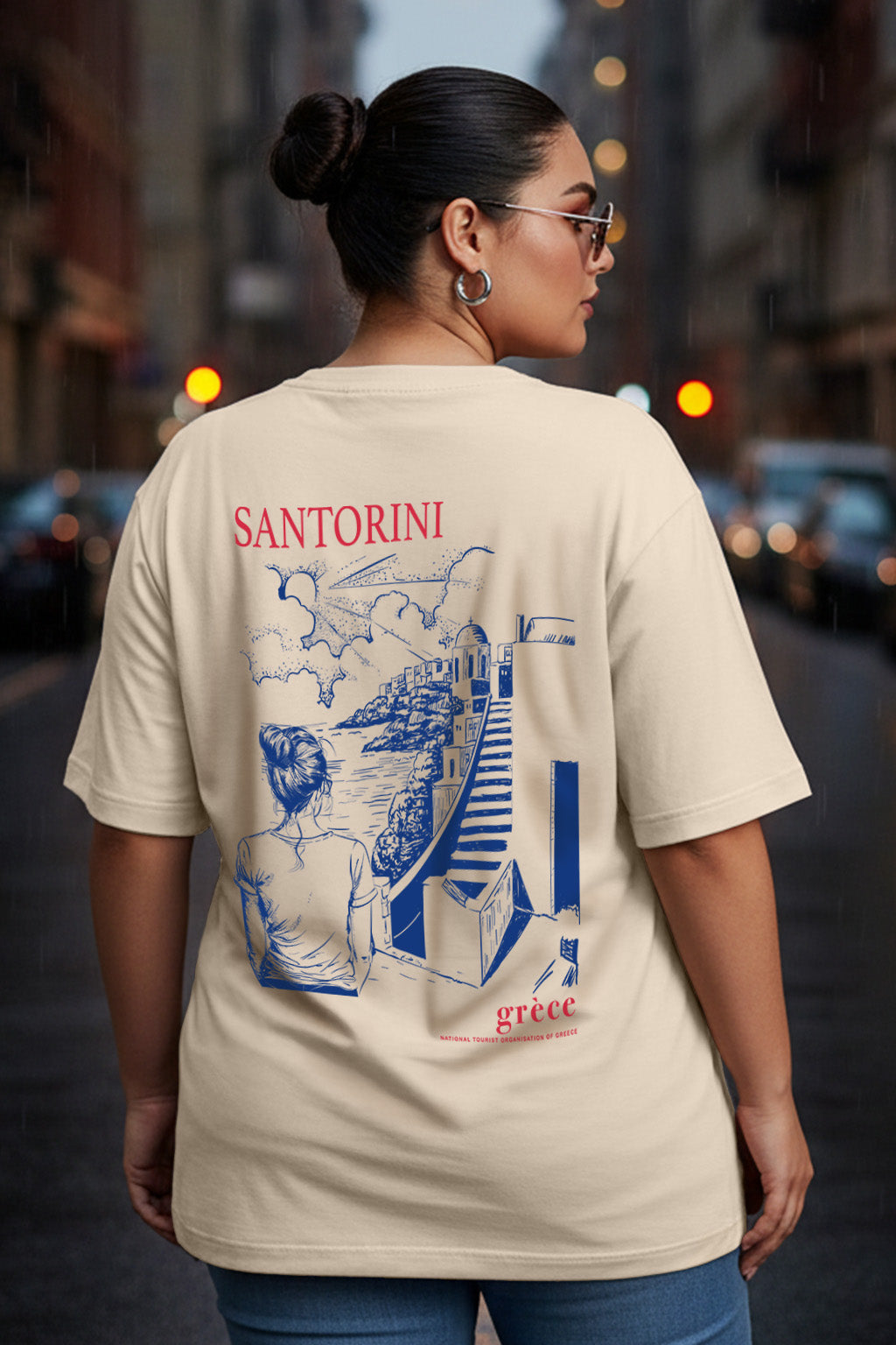 Grece Swanwhite Plus Size Printed T-shirt