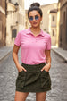 Pink Plain Cotton Regular Slim Fit Polo T-Shirt