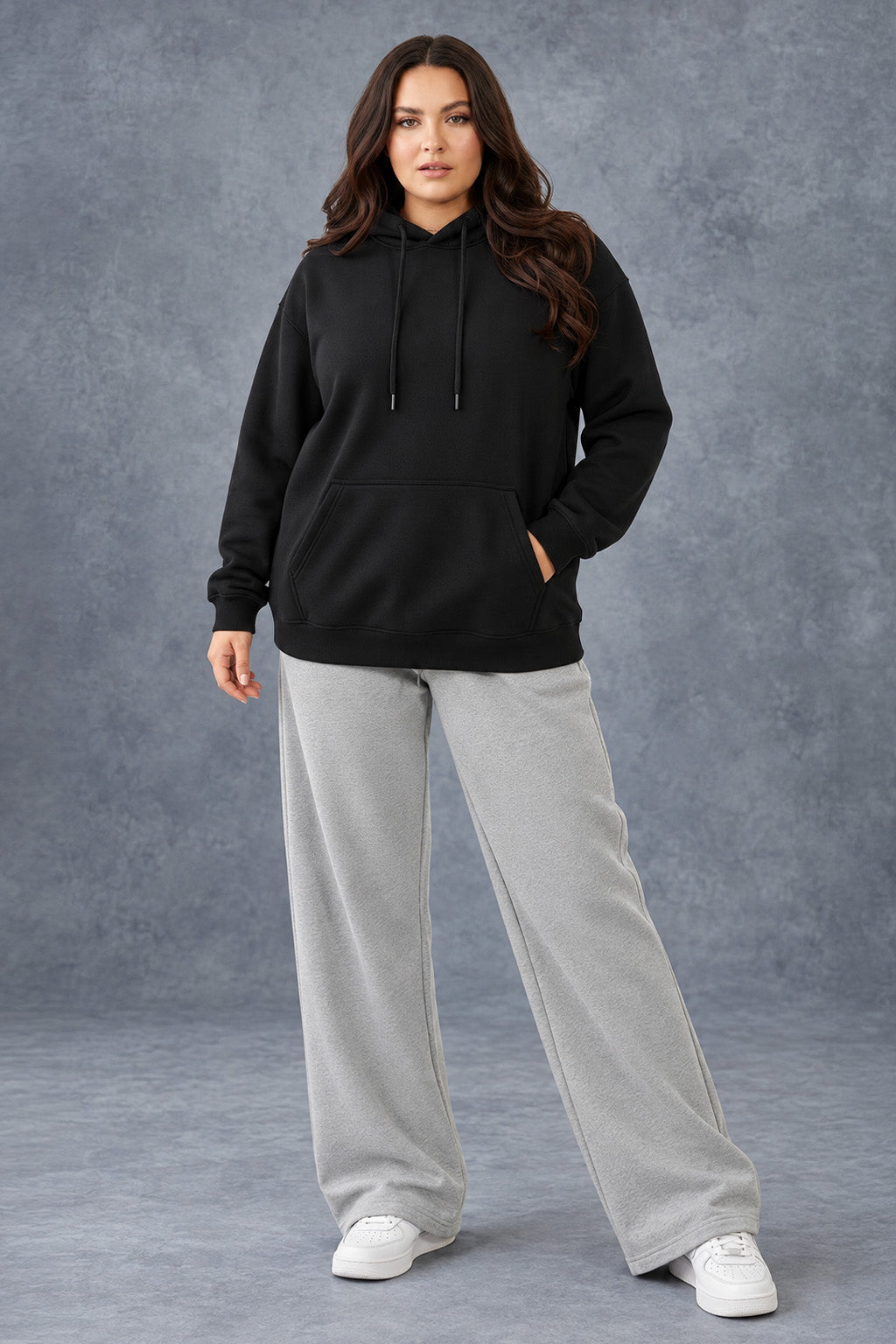 BLACK PLUS SIZE HOODIE