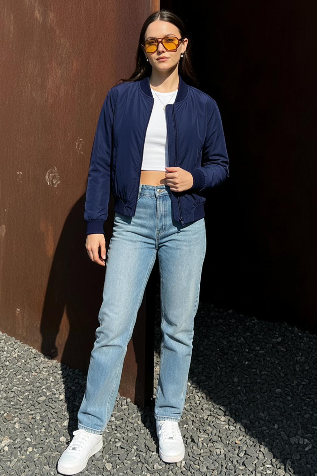 EVERYDAY NAVY BLUE BOMBER JACKET