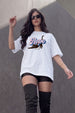 Nope White Oversized Graphic Printed T-Shirt