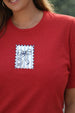 Bow Stamp Red Plus Size Printed T-shirt