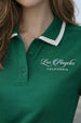 Los Anegeles Green Regular Fit Premium Pique Lycra Polo T-Shirt