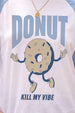 Donut Typographic Print Oversized Fit White T-Shirt