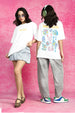 Sound Of Sea White Graphic Printed Oversized T-Shirt