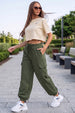 Olive Plain Baggy Fit Cargo Jogger