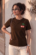 Cherry Bomb Brown Printed Regular Fit T-Shirt