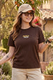 Peach Fresh Brown Printed Regular Fit T-Shirt