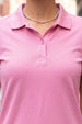 Pink Plain Cotton Regular Slim Fit Polo T-Shirt