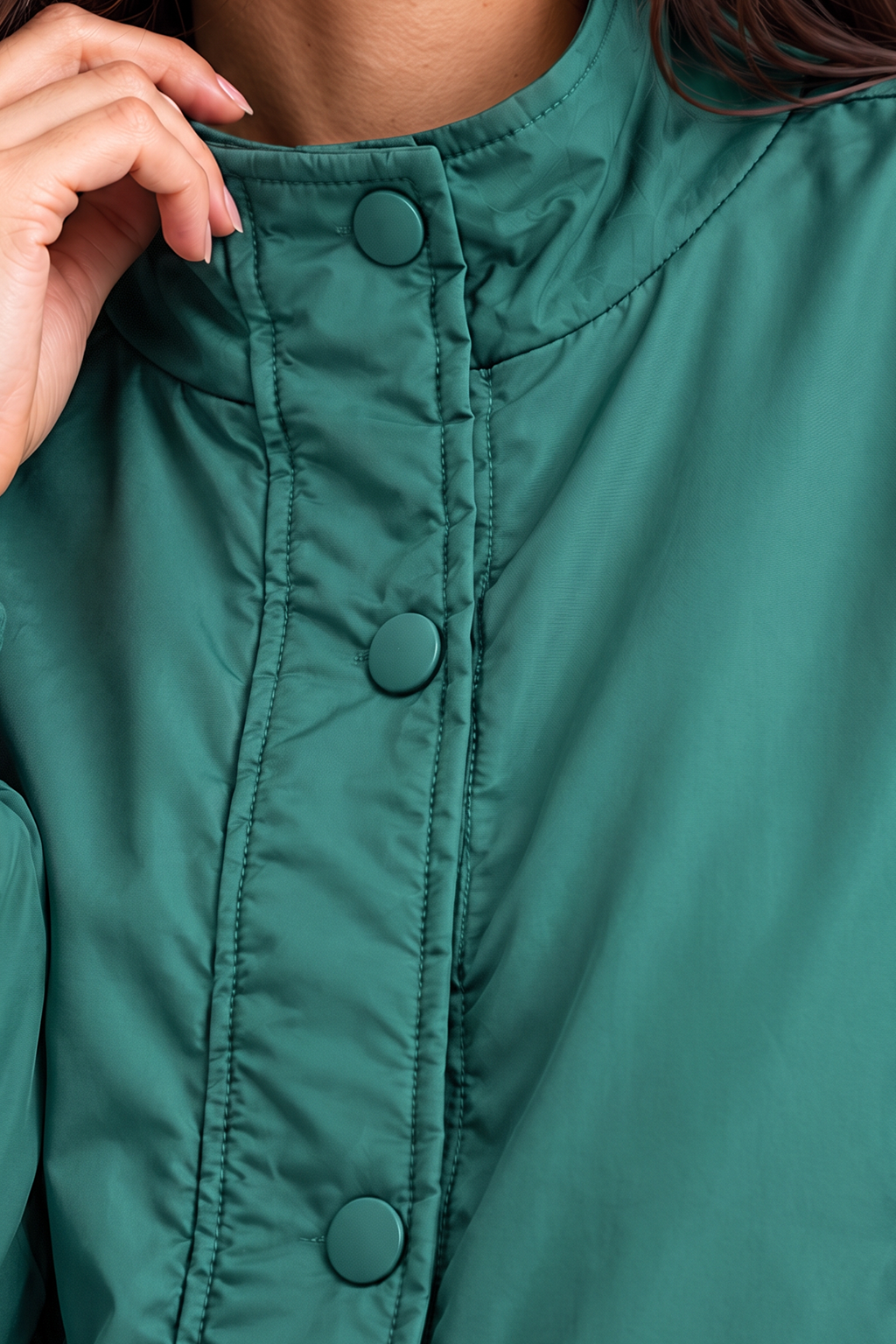 STAND COLLAR GREEN JACKET