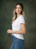 White Plain V-Neck Regular Fit T-Shirt