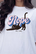 Nope White Oversized Graphic Printed T-Shirt