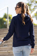 Navy Plain Spun Regular Fit Hoodie