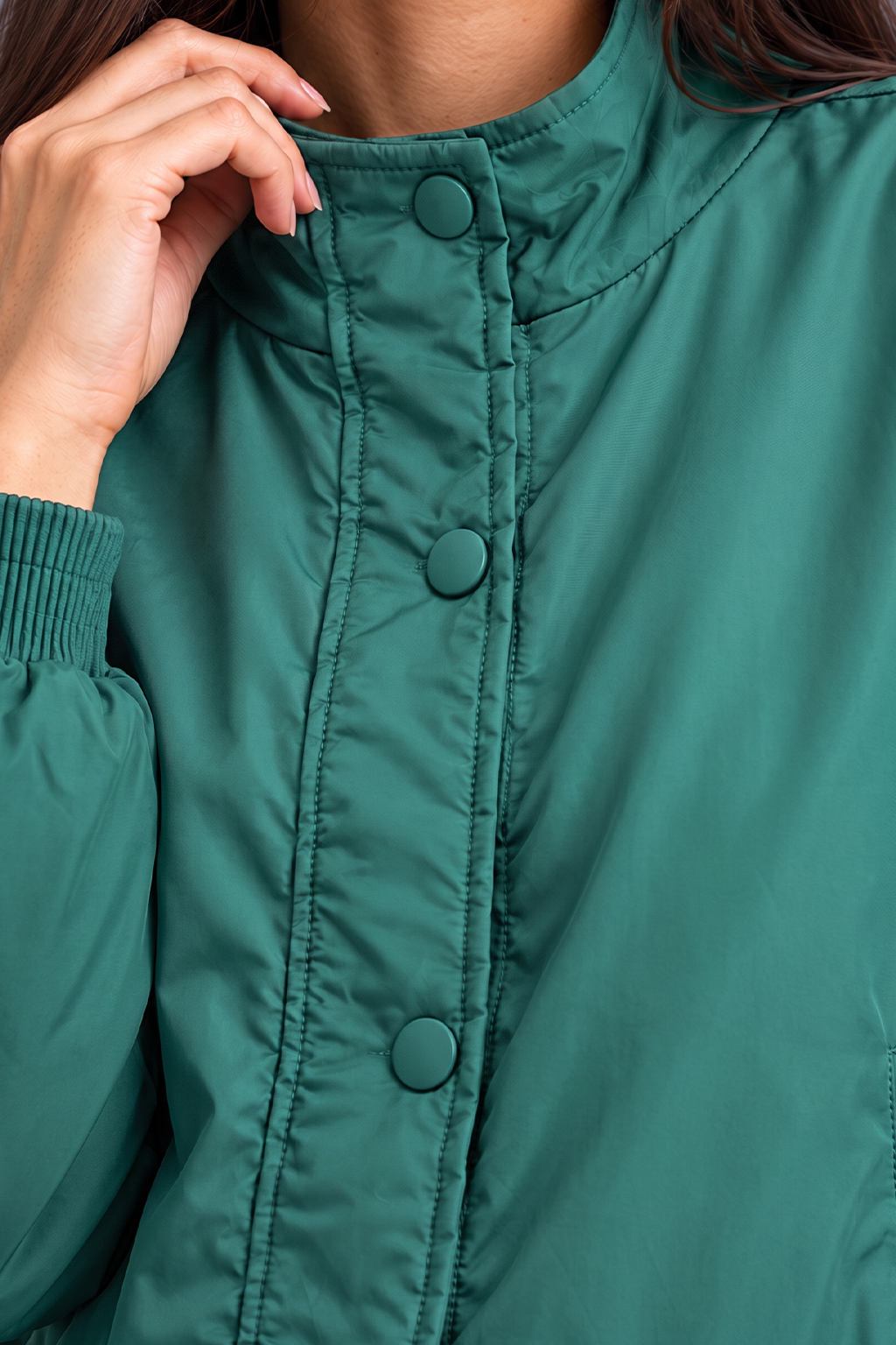STAND COLLAR GREEN JACKET