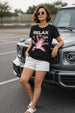 Relax Black Printed Regular Fit T-Shirt