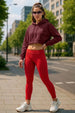 Red Regular Fit Plain Legging