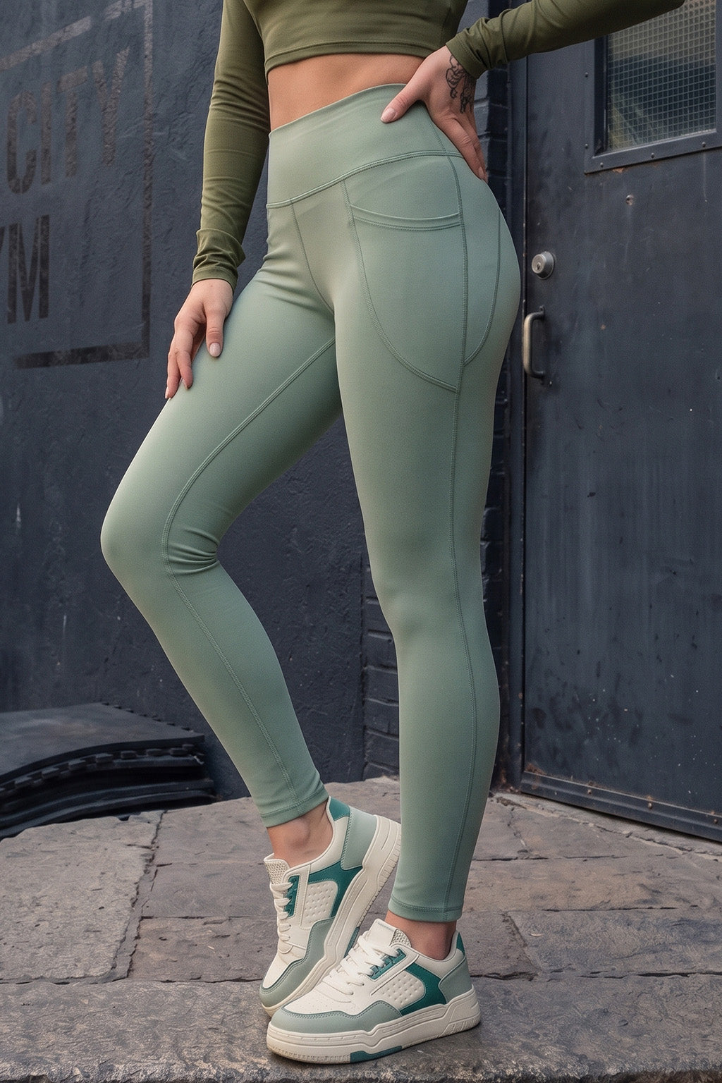 Mist Plain 2 Pocket Skin Fit Legging