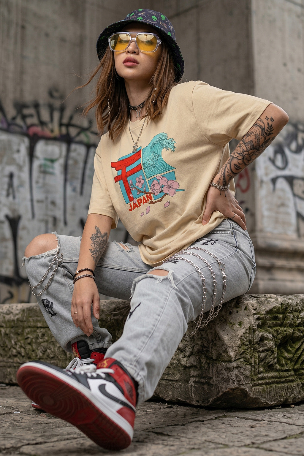 Japan Swanwhite Oversized Graphic T-Shirt