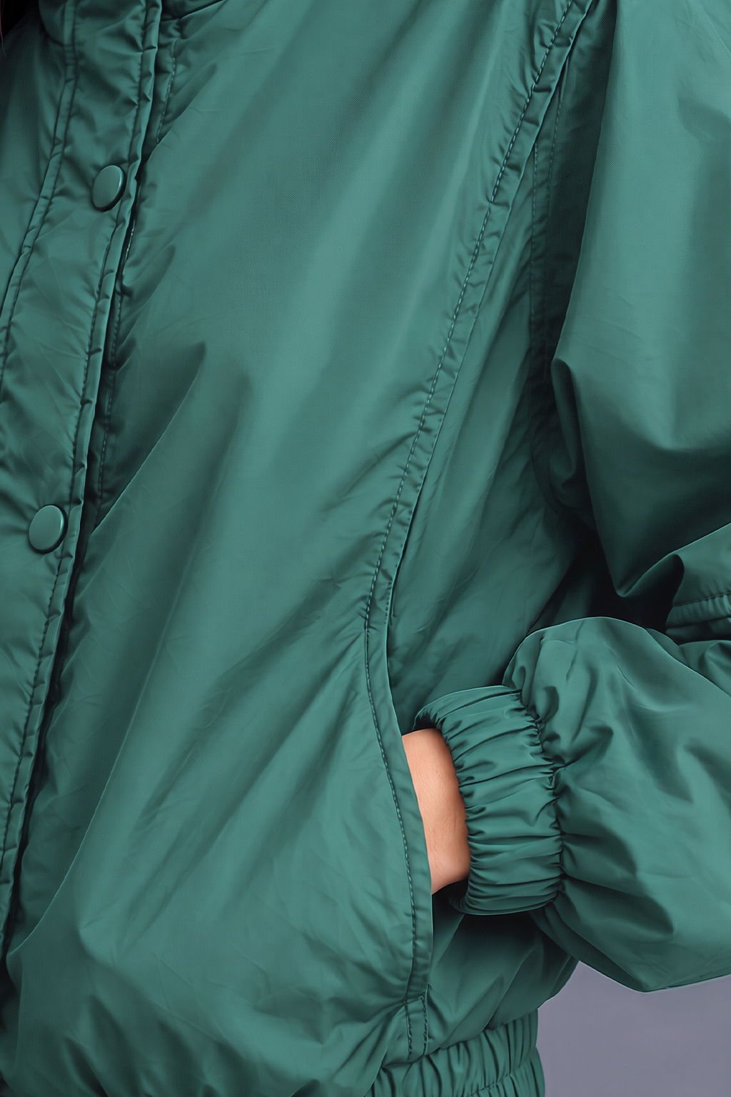 STAND COLLAR GREEN JACKET