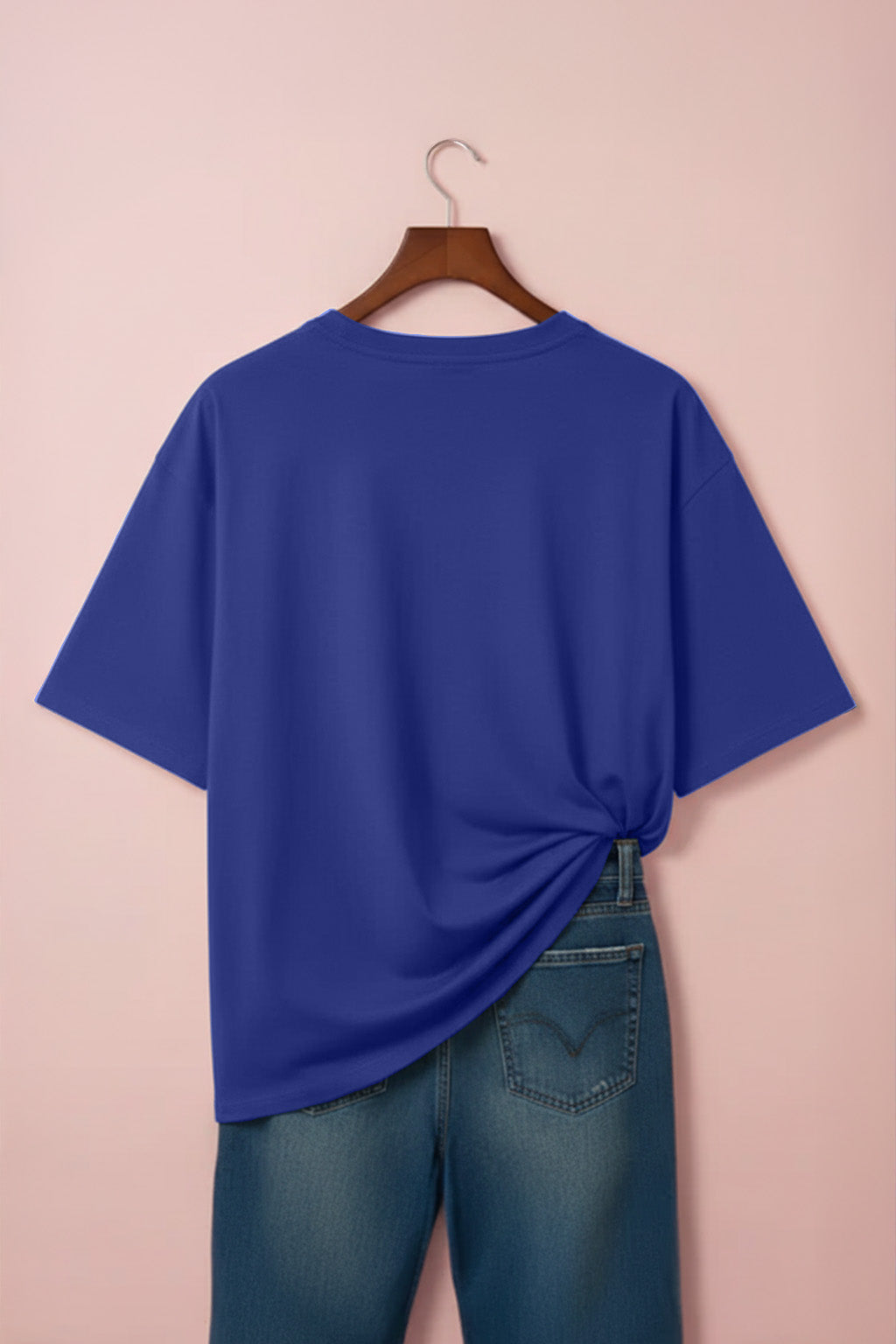 Focus On God Royalblue Plus Size Printed T-shirt
