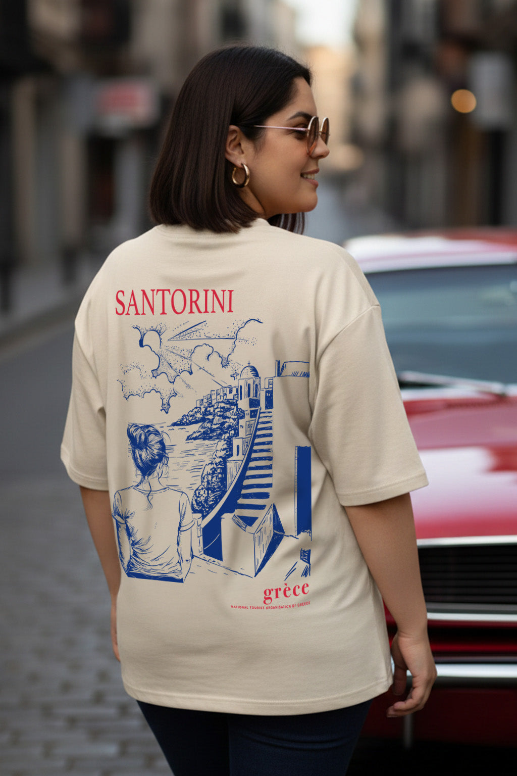 Grece Swanwhite Plus Size Printed T-shirt