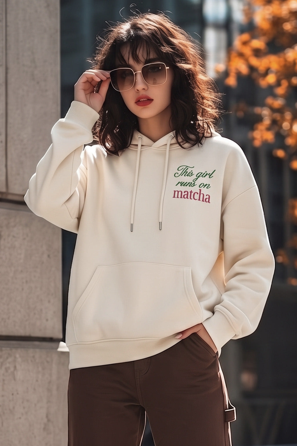 Matcha Marshmallow Oversized Printed Hoodie