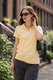 Light Yellow Plain Cotton Regular Slim Fit Polo T-Shirt
