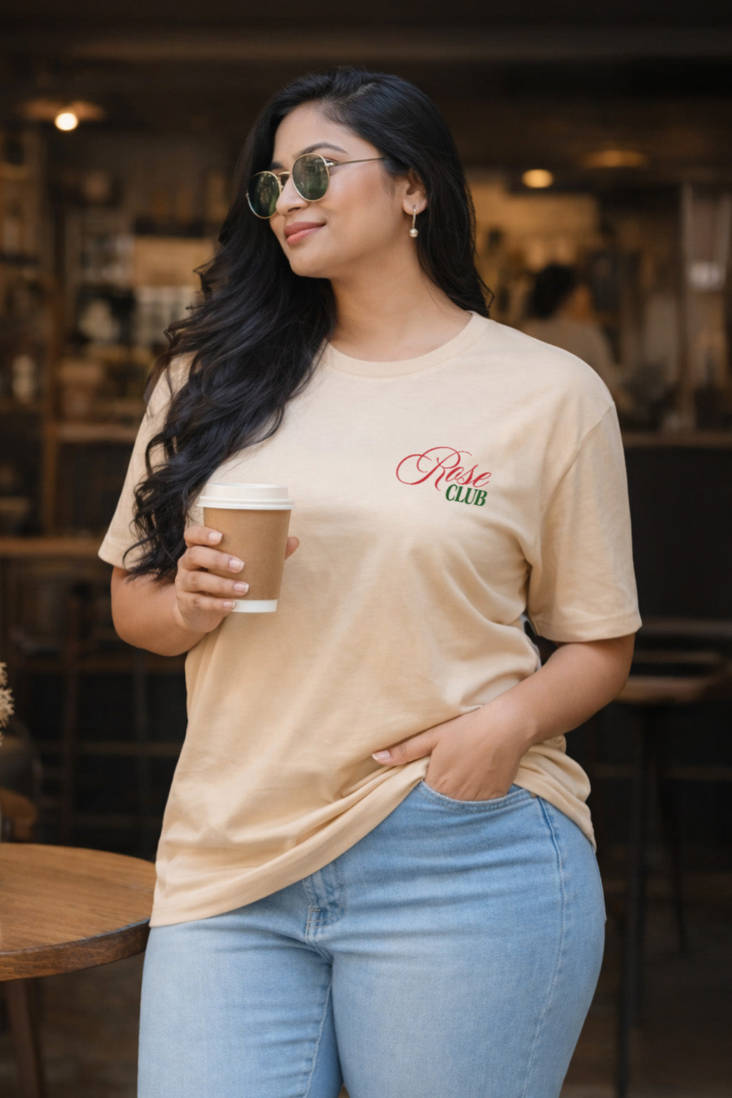 Rose Club Swanwhite Plus Size Printed T-shirt