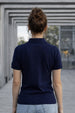 Elite Diamond Navy Regular Fit Flatknit Premium Polo T-Shirt