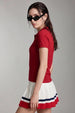 Red Plain Cotton Regular Slim Fit Polo T-Shirt