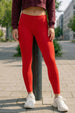 Red Regular Fit Plain Legging
