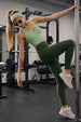 Green Plain 2 Pocket Skin Fit Legging
