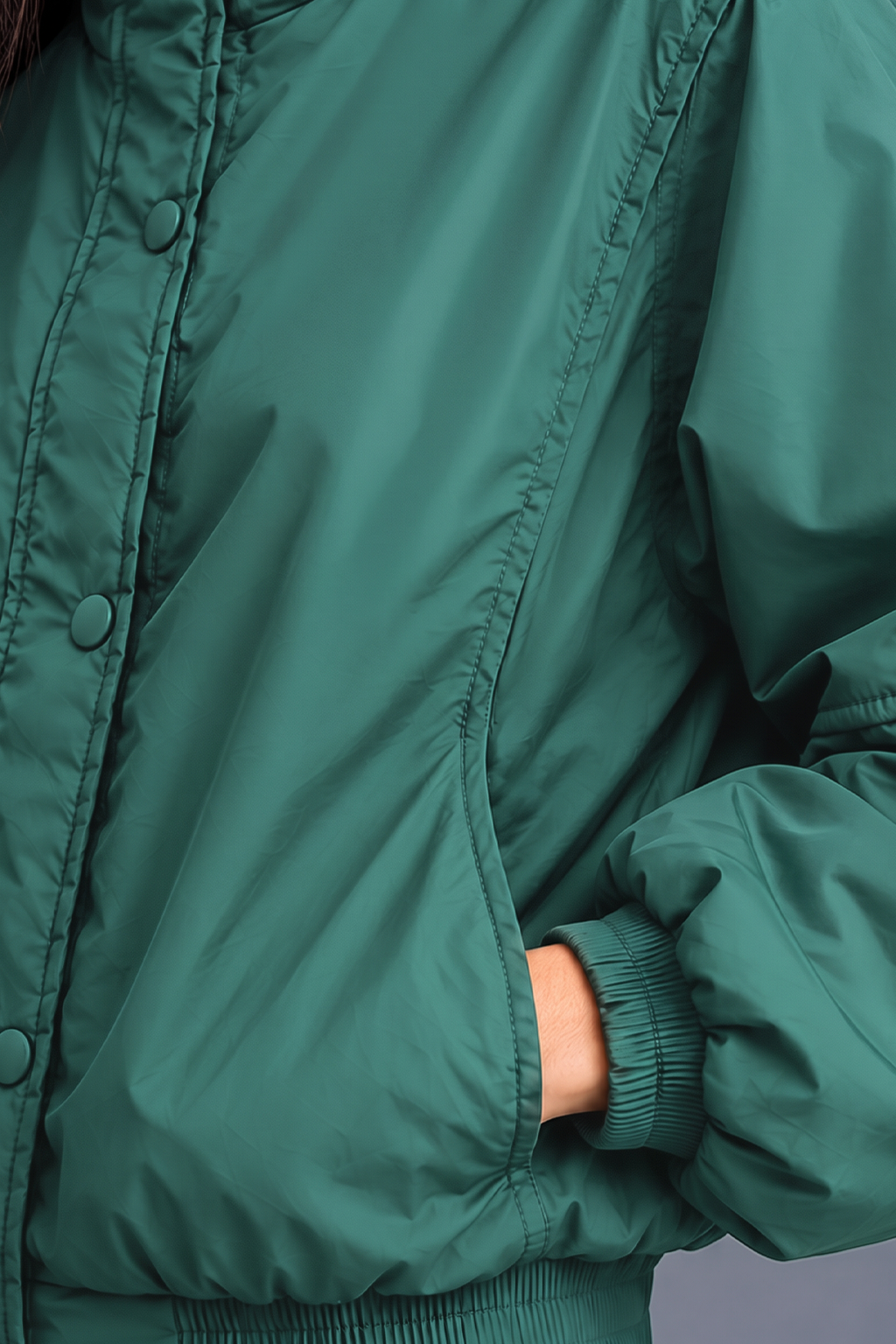 STAND COLLAR GREEN JACKET