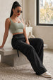 Black 6-Pocket Drawcord Straight Fit Parachute Pant