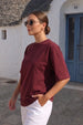Maroon Plain Oversized T-Shirt