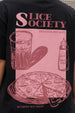 Pizza Black Oversized Graphic T-Shirt