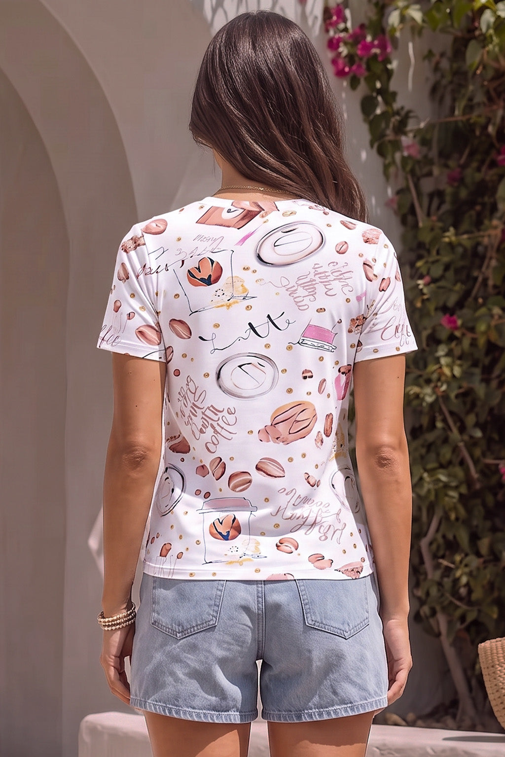 Coffee White Regular Fit Graphic T-Shirt