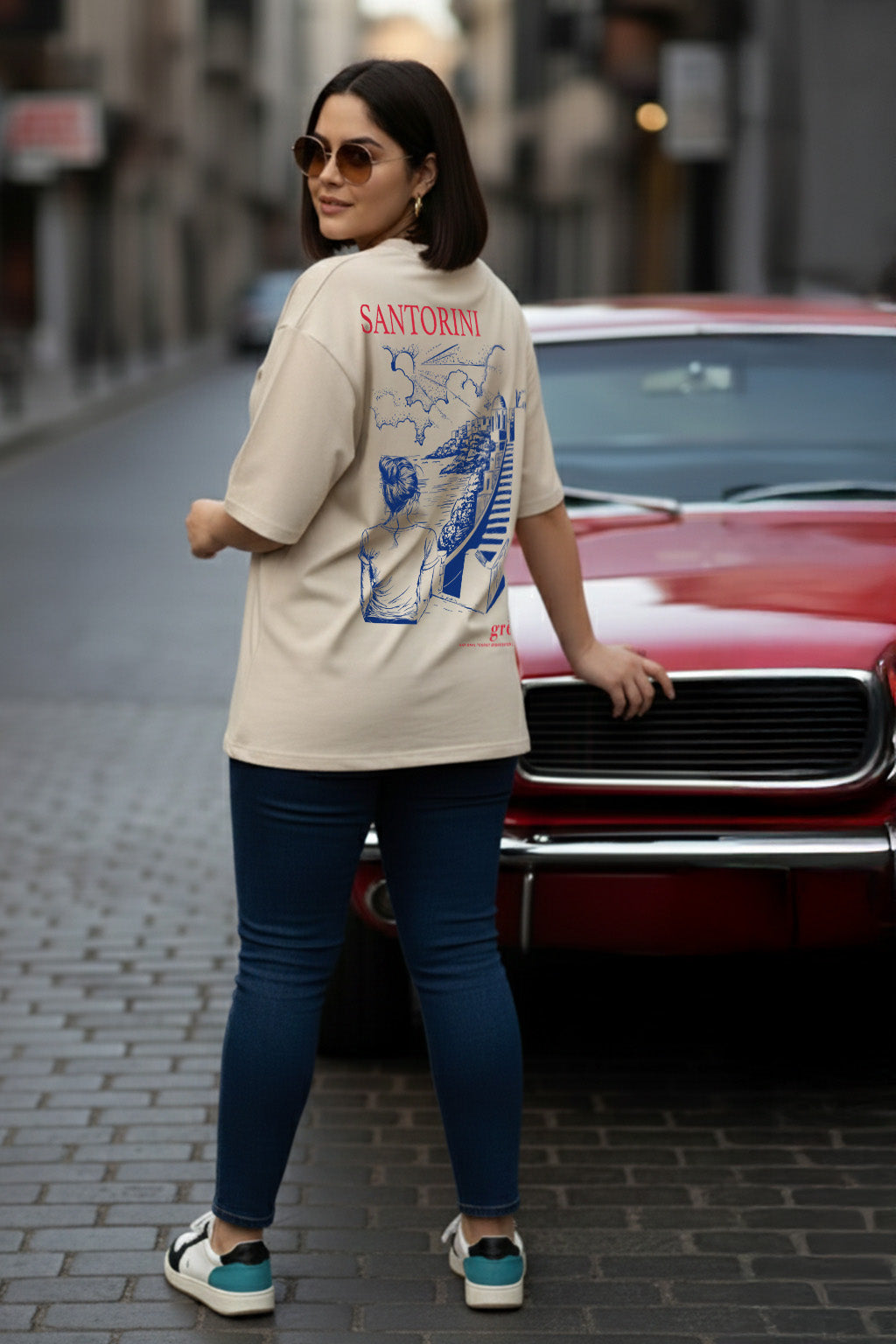 Grece Swanwhite Plus Size Printed T-shirt