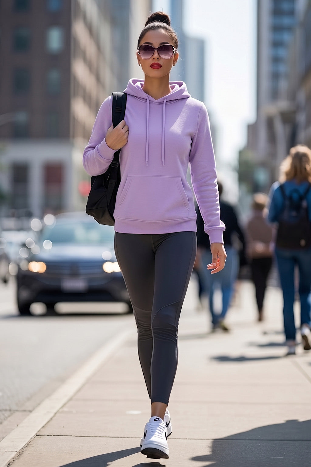 Plain Lilac Regular Fit Hoodie