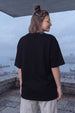 City Travel Black Oversized Graphic Printed T-Shirt