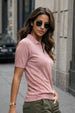Elite Diamond Peach Regular Fit Flatknit Premium Polo T-Shirt