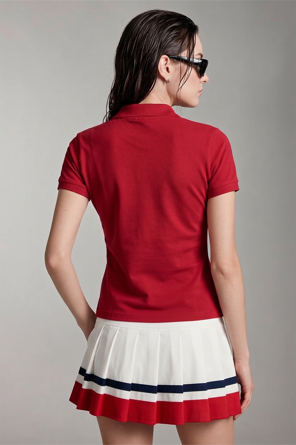 Red Plain Cotton Regular Slim Fit Polo T-Shirt